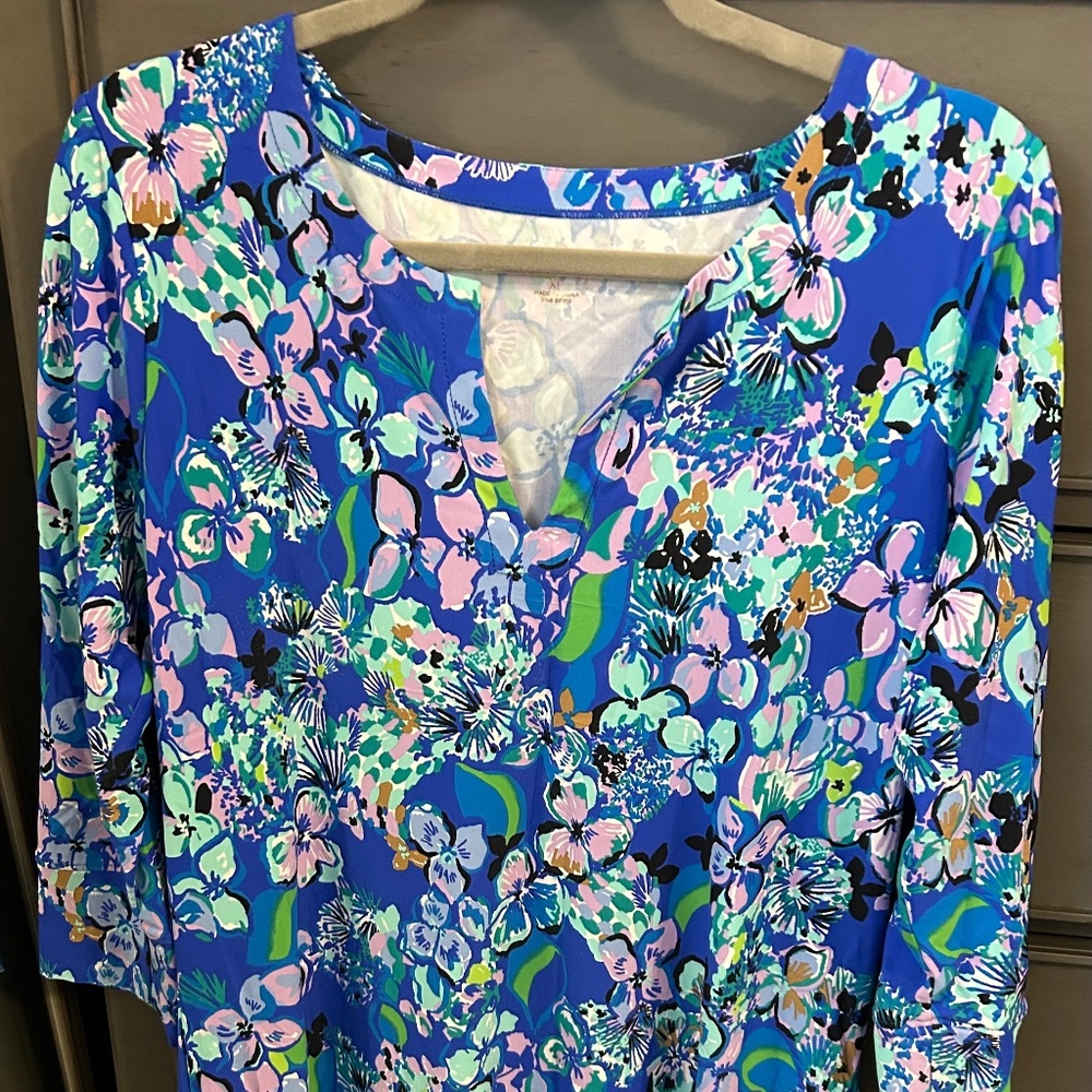 Lilly Pulitzer Nadine Blue Grotto Twilight Tropics XL UEC
